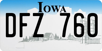 IA license plate DFZ760