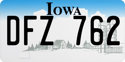 IA license plate DFZ762