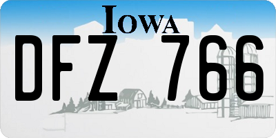 IA license plate DFZ766
