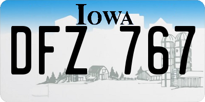 IA license plate DFZ767