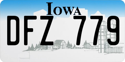 IA license plate DFZ779