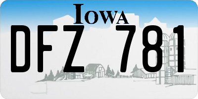 IA license plate DFZ781