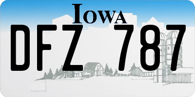 IA license plate DFZ787