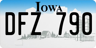 IA license plate DFZ790