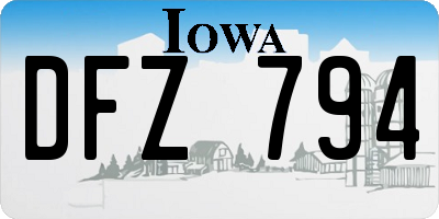 IA license plate DFZ794