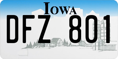 IA license plate DFZ801