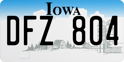 IA license plate DFZ804