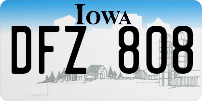 IA license plate DFZ808