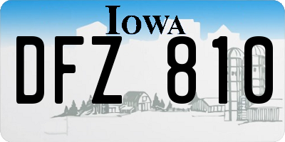 IA license plate DFZ810