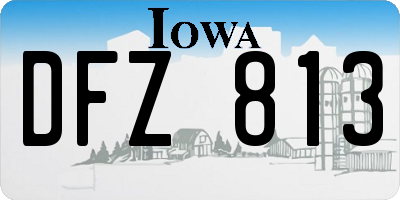IA license plate DFZ813