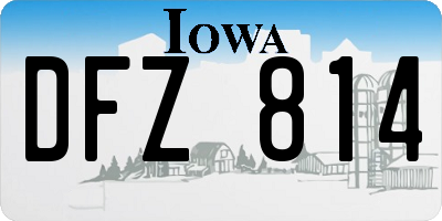 IA license plate DFZ814