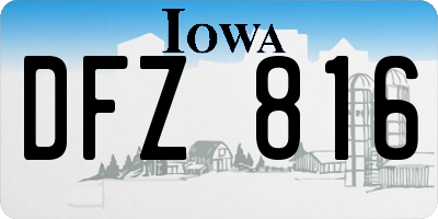 IA license plate DFZ816