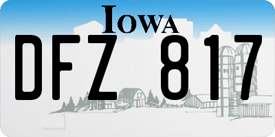 IA license plate DFZ817