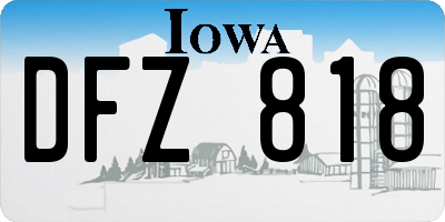 IA license plate DFZ818