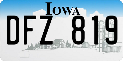 IA license plate DFZ819