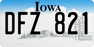 IA license plate DFZ821