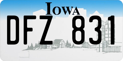 IA license plate DFZ831