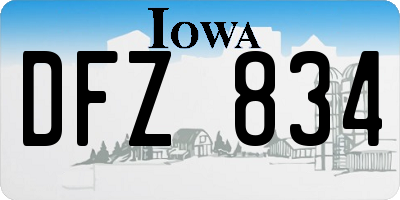 IA license plate DFZ834