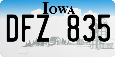 IA license plate DFZ835