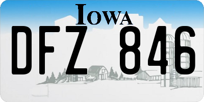 IA license plate DFZ846