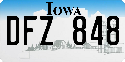 IA license plate DFZ848