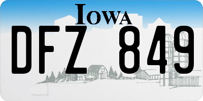IA license plate DFZ849