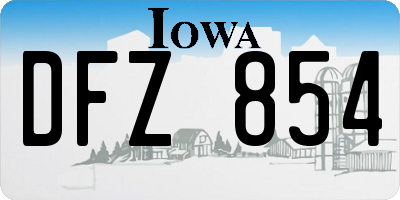 IA license plate DFZ854