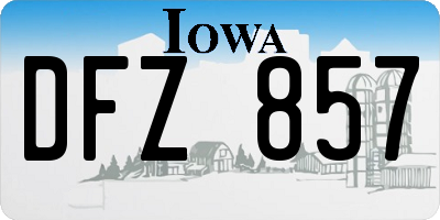 IA license plate DFZ857