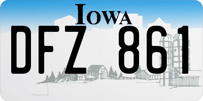 IA license plate DFZ861