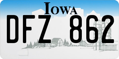 IA license plate DFZ862