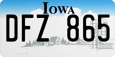 IA license plate DFZ865