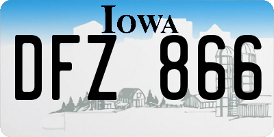 IA license plate DFZ866