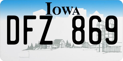 IA license plate DFZ869