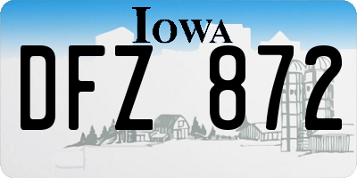 IA license plate DFZ872