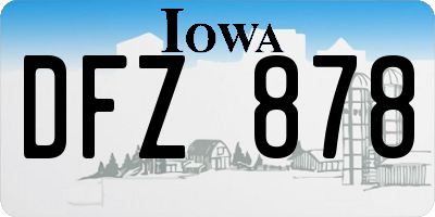 IA license plate DFZ878