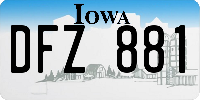 IA license plate DFZ881