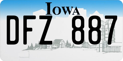 IA license plate DFZ887