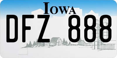 IA license plate DFZ888