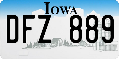 IA license plate DFZ889