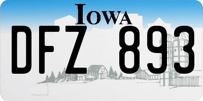 IA license plate DFZ893