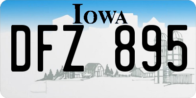 IA license plate DFZ895