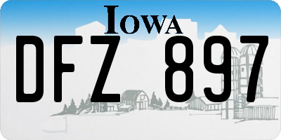 IA license plate DFZ897