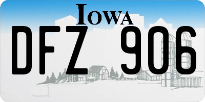 IA license plate DFZ906