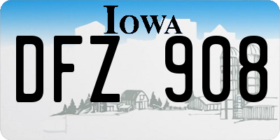 IA license plate DFZ908