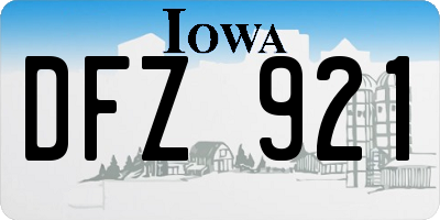 IA license plate DFZ921