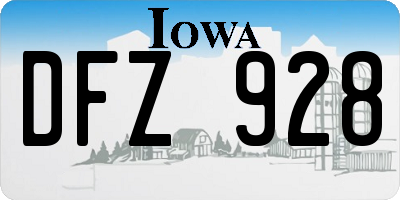 IA license plate DFZ928