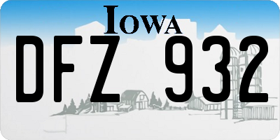 IA license plate DFZ932