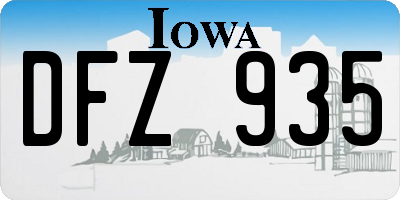 IA license plate DFZ935