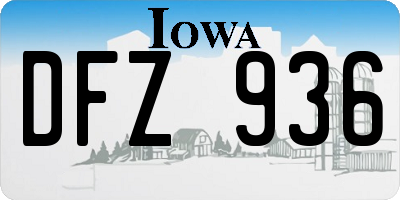 IA license plate DFZ936