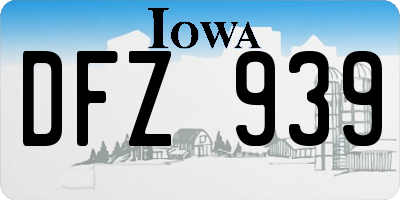 IA license plate DFZ939